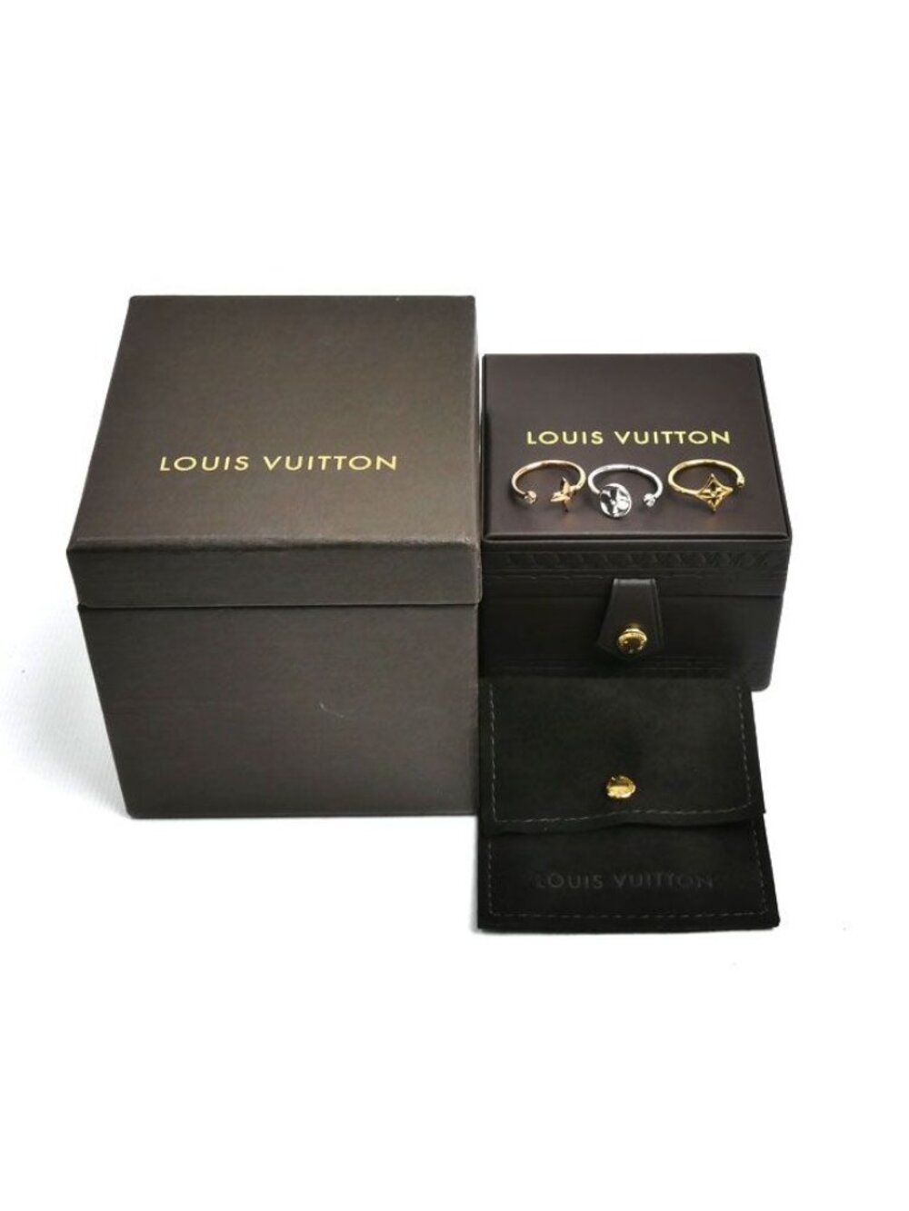 Louis Vuitton 18k Yellow Gold PG WG Bag Monogram Idylle Diamond Ring No 9 49 - Picture 6 of 6